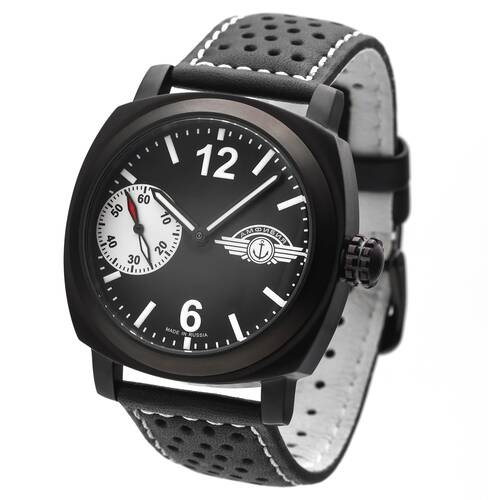 Analog Aviator Watch B-Watch Military Watch Pam Hand Wound Molnija 3603 Black
