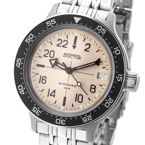 Vostok Orologio da Sub 200m Automatico 2416/420380 Russo Orologio 2416-720074