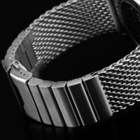 STRELA Milanaise Mesh Uhrenarmband - Geflecht & Glieder poliertt 22 mm
