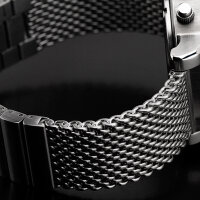 STRELA Milanaise Mesh Uhrenarmband - Geflecht & Glieder poliertt 22 mm