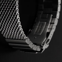 STRELA Milanaise Mesh Uhrenarmband - Geflecht & Glieder poliertt 22 mm