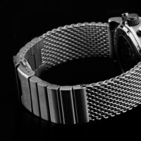 STRELA Milanaise Mesh Uhrenarmband - Geflecht & Glieder poliertt 22 mm