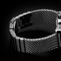 STRELA Milanaise Mesh Uhrenarmband - Geflecht & Glieder poliertt 22 mm