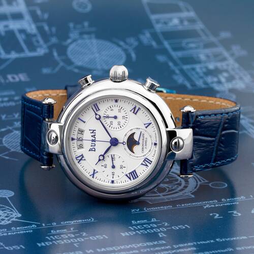 BURAN Poljot Basilika Chronograph 31679 russische mechanische Uhr Mondkalender