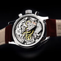 Blue Angels Flieger Chronograph Uhr Weiss Fliegeruhr mit Edelstahlboden und kostenlosem Glasboden