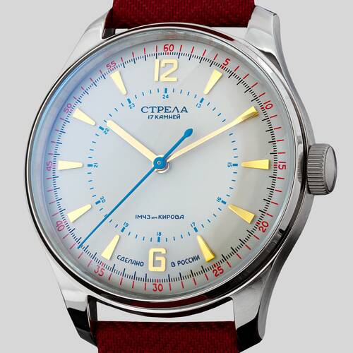 Strela 1965 Watch Poljot 2609H Hand Wound Cosmos, Tribute, Officer, Blue Sky TRIBUTES  1965TR40