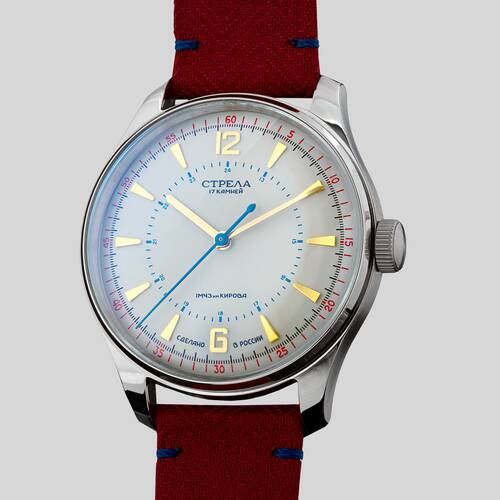 Strela 1965 Watch Poljot 2609H Hand Wound Cosmos, Tribute, Officer, Blue Sky TRIBUTES  1965TR40