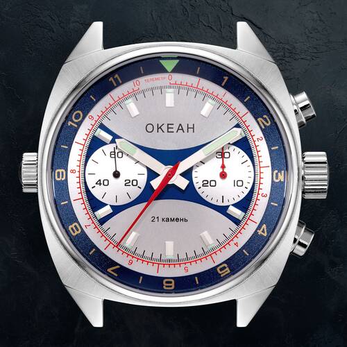 OKEAH ST1901 Okean Chronograph Militr Chronograph CCCP Neuauflage Schaltrad