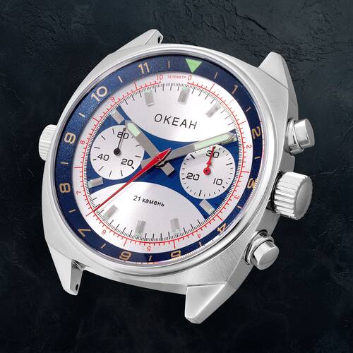 OKEAH ST1901 Okean Chronograph Militr Chronograph CCCP Neuauflage Schaltrad