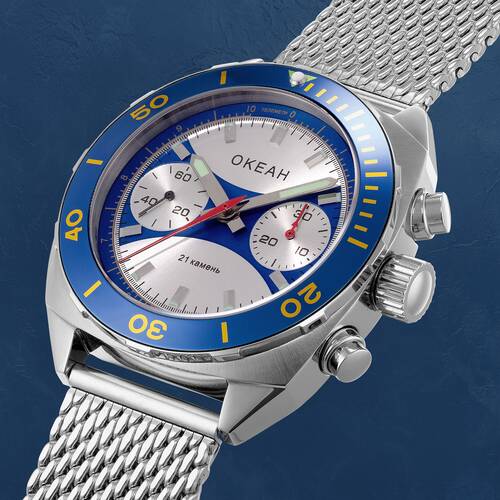 OKEAH ST1901 Okean Chronograph Lnette Militr Chronograph CCCP Neuauflage OCEAN