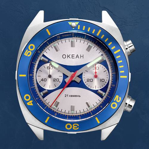 OKEAH ST1901 Okean Chronograph Lnette Militr Chronograph CCCP Neuauflage OCEAN