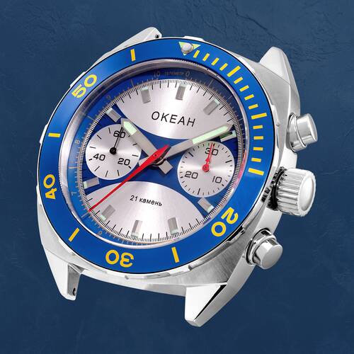 OKEAH ST1901 Okean Chronograph Lnette Militr Chronograph CCCP Neuauflage OCEAN