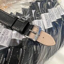 Uhrenarmband Echtes Leder Genarbt schwarz, braun, blau 20...