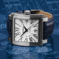 BURAN Square Russische Uhr Lederband Poljot 2614.2 Handaufzug 2614/1065512