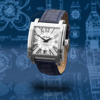 BURAN Square Russische Uhr Lederband Poljot 2614.2 Handaufzug 2614/1065512