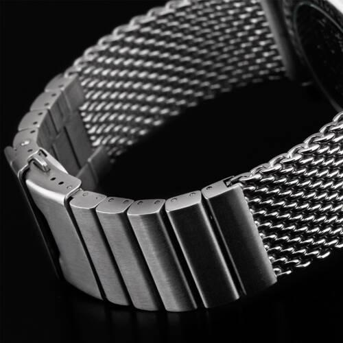 24 · Milanaise Wrist Watch Band Shiny Polished Mesh Extra Solid Stainless Steel