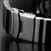 24 · Milanaise Wrist Watch Band Shiny Polished Mesh Extra Solid Stainless Steel