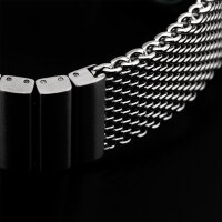 24 · Milanaise Wrist Watch Band Shiny Polished Mesh Extra Solid Stainless Steel