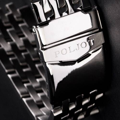 Watchband Poljot Stainless Steel Solid 0 25/32in - 7 Knot - Polished - Push