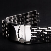 Watchband Poljot Stainless Steel Solid 0 25/32in - 7 Knot - Polished - Push