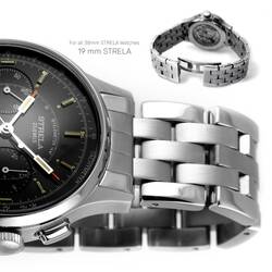 19 mm STRELA ® Metall Uhrenarmband 5K Edelstahl massiv...