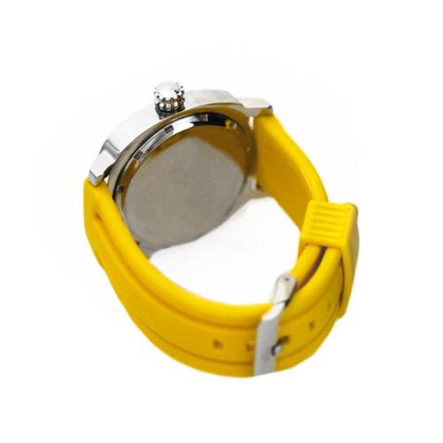 Caoutchouc Bracelet Montre Plongeant Jaune 24 MM Silicone Souple Plonge Gros 1A