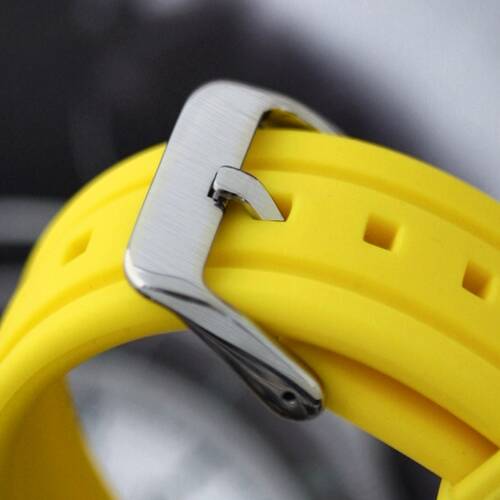 Rubber Wrist Watch Band Divers Yellow 0 15/16in Silicone Soft Diver Thick 1A