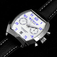 Chronograph Mwg Air Force White Tonneau 3133 Poljot Analog Watch By MakTime