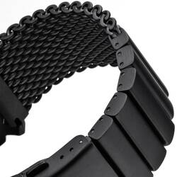 22 24·Milanaise Watchband Black Mesh Extra Solid Band...