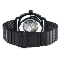 22 24·Milanaise Watchband Black Mesh Extra Solid Band Stainless Steel Watch