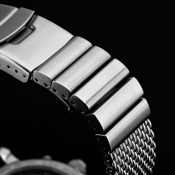 Milanaise Mesh Uhrenarmband 24mm - Schweres Geflecht & Glieder poliert