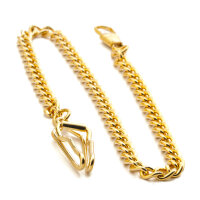 Pocket Watch Chain Gold Carabiner And Clamp New