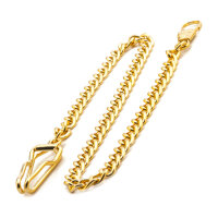 Taschenuhrkette Uhrenkette Taschenuhr Kette gold Karabiner und Klemme NEU!