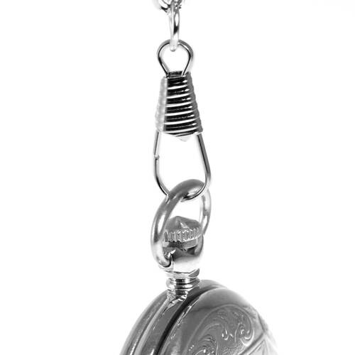 Pocket Watch Chain Silver Carabiner And Spring Ring New