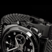 PAM Poljot 3133 Big 44,7mm Russian Pilot mechanischer Chronograph Herrenuhr Milanaise