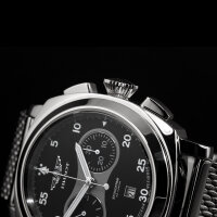 PAM Poljot 3133 Big 44,7mm Russian Pilot mechanischer Chronograph Herrenuhr Milanaise