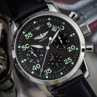 PILOT BERKUT Chronograph Poljot 31681 russische mechanische Uhr Saphirglas