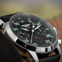 PILOT BERKUT Chronograph Poljot 31681 russische mechanische Uhr Saphirglas