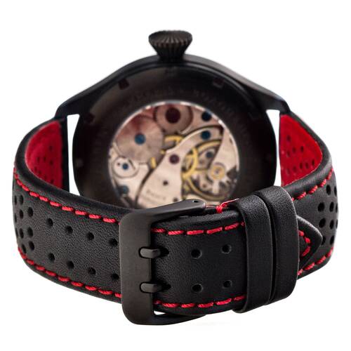 Watchband Lorica Ipb Black Watertight Red Black High-Tech Perfo Aviator Watch