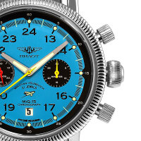 PILOT MiG-15 Poljot 3133 Chronograph russische mechanische Uhr Fliegeruhr