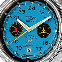 PILOT MiG-15 Poljot 3133 Chronograph russische mechanische Uhr Fliegeruhr