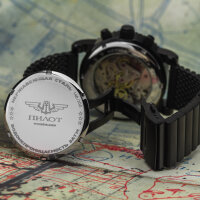 Pilot P-Sports 43.F 31681 Poljot Russian Analog Watch Chronograph Milanaise
