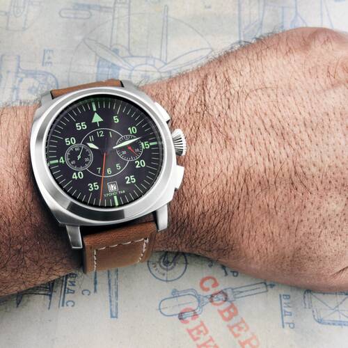 Pilot Poljot Chronograph 3133 Avia Classic Russian Mechanical Aviators Watch