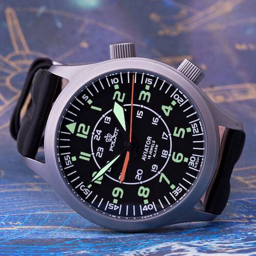 POLJOT 2612/1223371 Fliegeruhr mechanischer Wecker Russ mechanical Aviator watch
