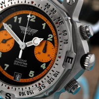 Poljot 3133 Flieger Chronograph Russ Analog Aviator Watch+Glass Bottom