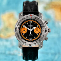 Poljot 3133 Flieger Chronograph Russ Analog Aviator Watch+Glass Bottom