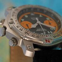 Poljot 3133 Flieger Chronograph Russ Analog Aviator Watch+Glass Bottom