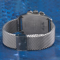 Poljot Chronograph 31679 Moon Phase Watch Russian Mechanical Mesh + Glass Bottom