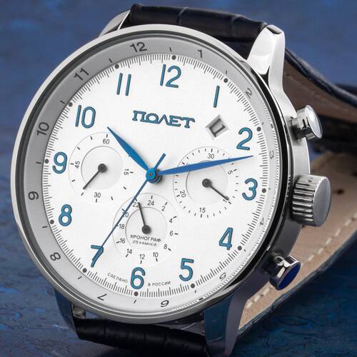 Poljot 31681 Journey Classic Russian Mechanical Chronograph Watch