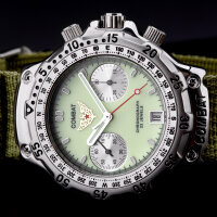 Poljot 3133 COMBAT mechanischer Chronograph russische Uhr Leuchtzifferblatt NOS